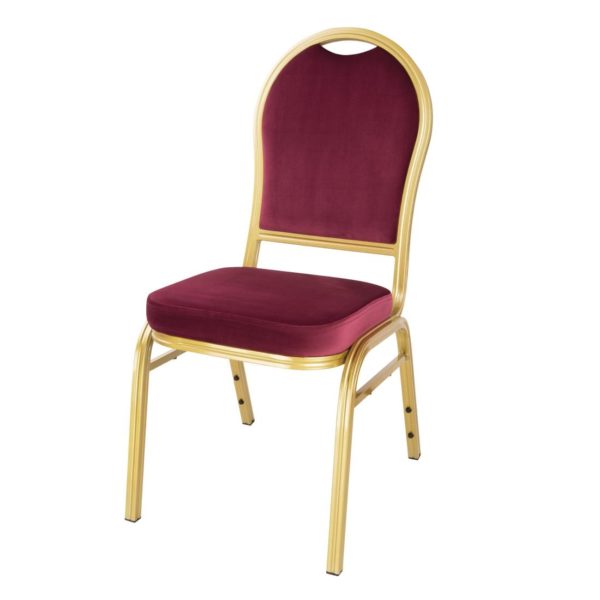 Bolero Square Back Banquet Chairs Red & Gold (Pack of 4) - DL016