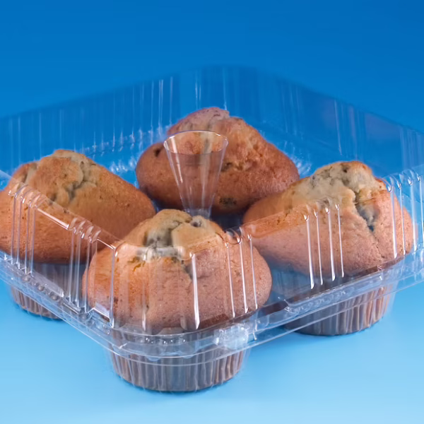 Patipack 4 Cavity Muffin Case Clear 200x190x75MM
